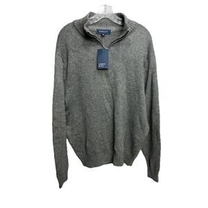 NWT Crown and Ivy Quarter Zip Pullover Men's Sweater Gray Soft sz L